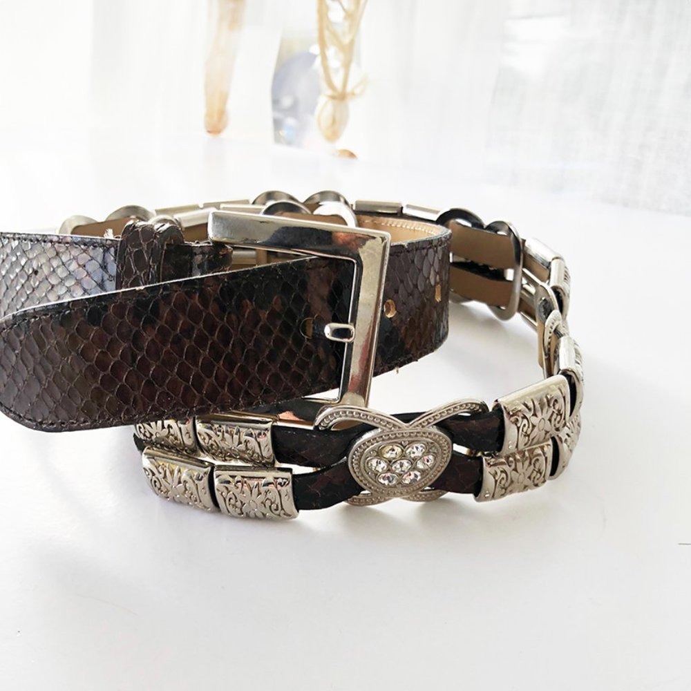 Vintage Western Glam Lizard Rhinestone 90's belt / Unisex